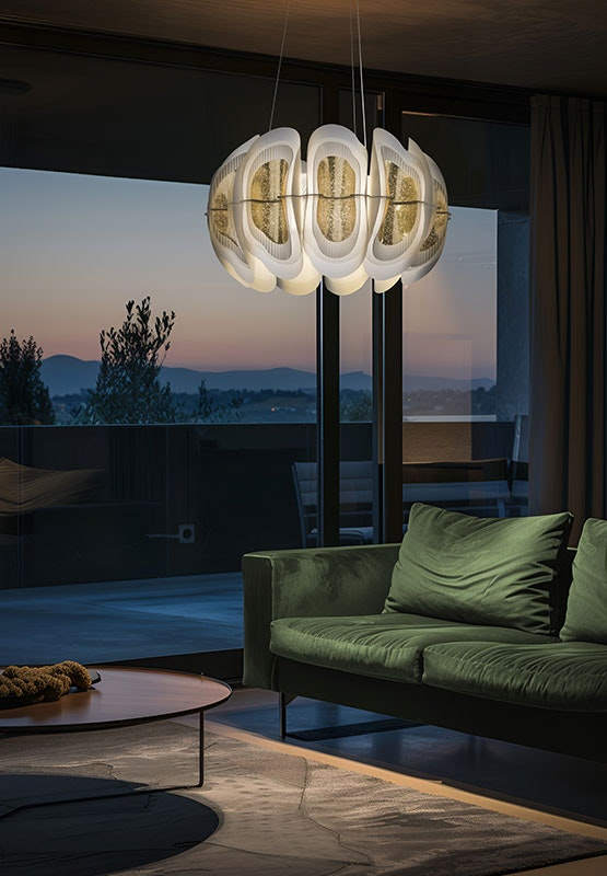 Slamp - Fiordlys Suspension Lamp - Round - Gold