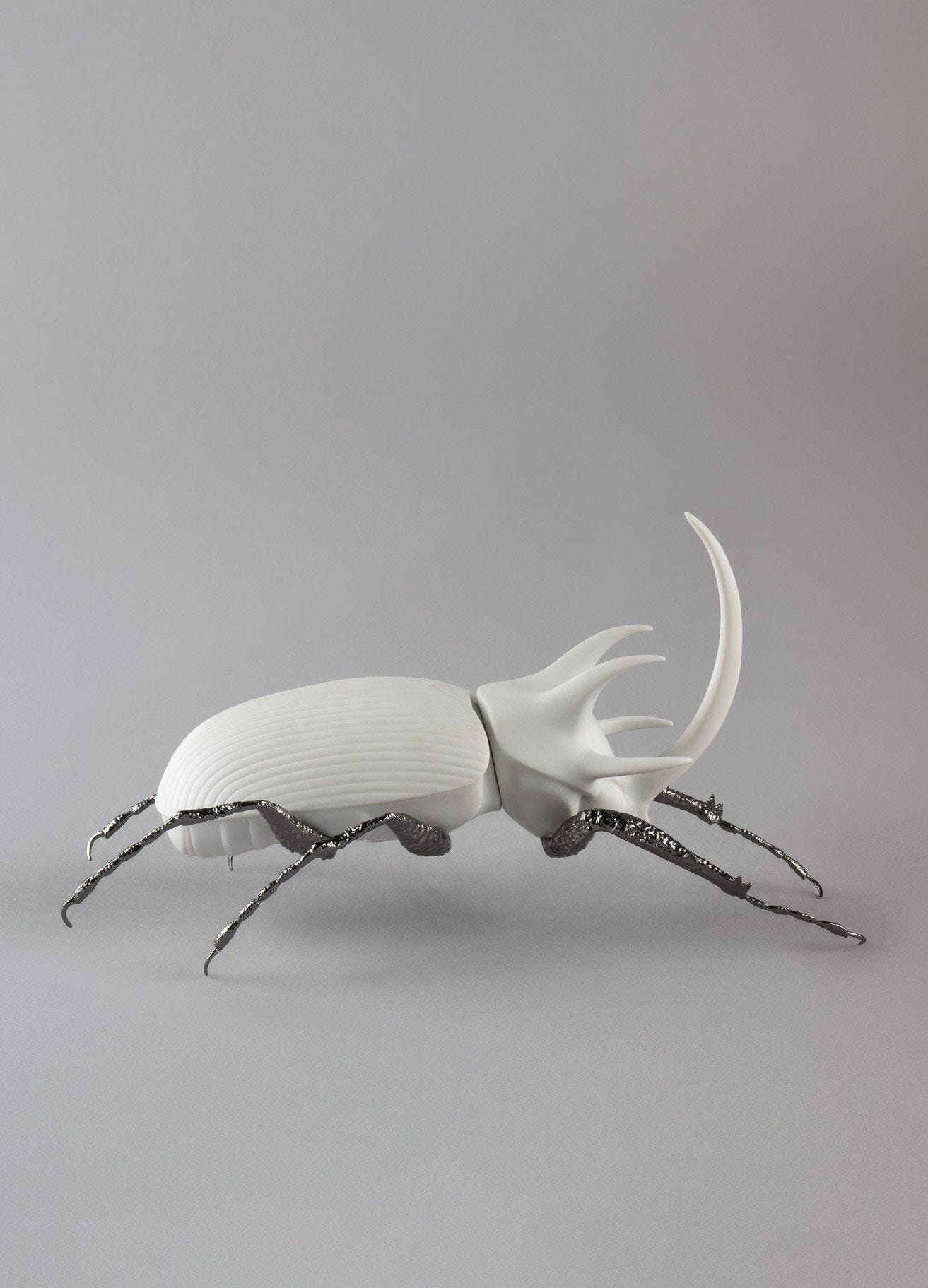 Lladró - Rhinoceros Beetle Figurine - Matte White