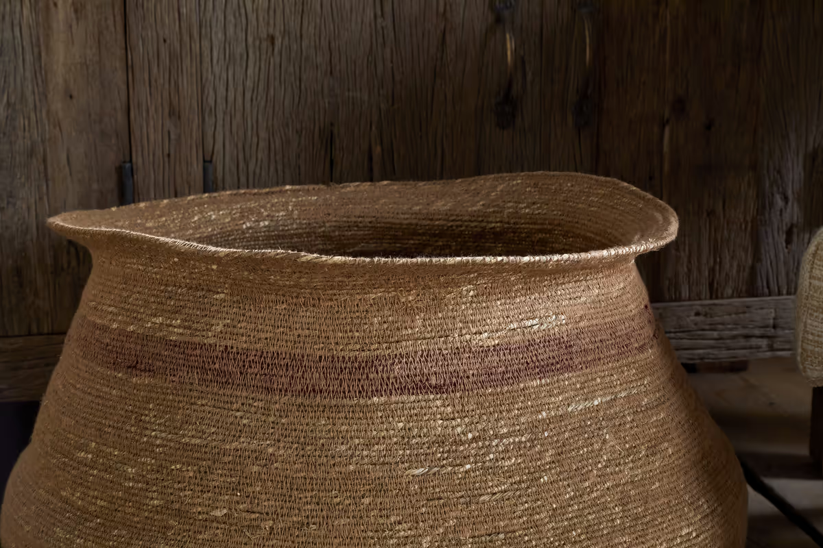 Nkuku - Rana Wide Basket - Natural & Rust