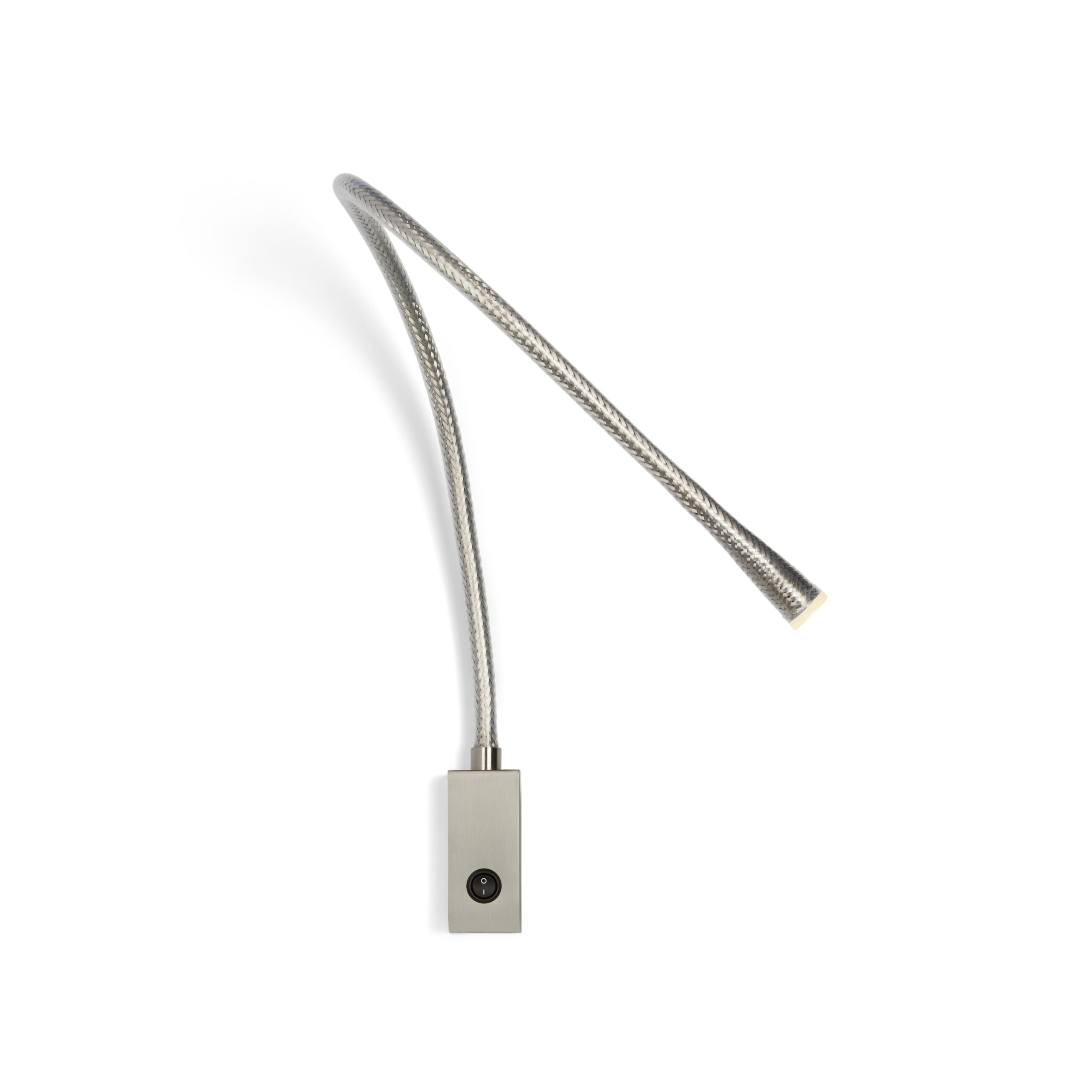Contardi Lighting Flexiled wall Lamp - l.900 - Satin Nickel - Braided Steel Mesh - With Switch