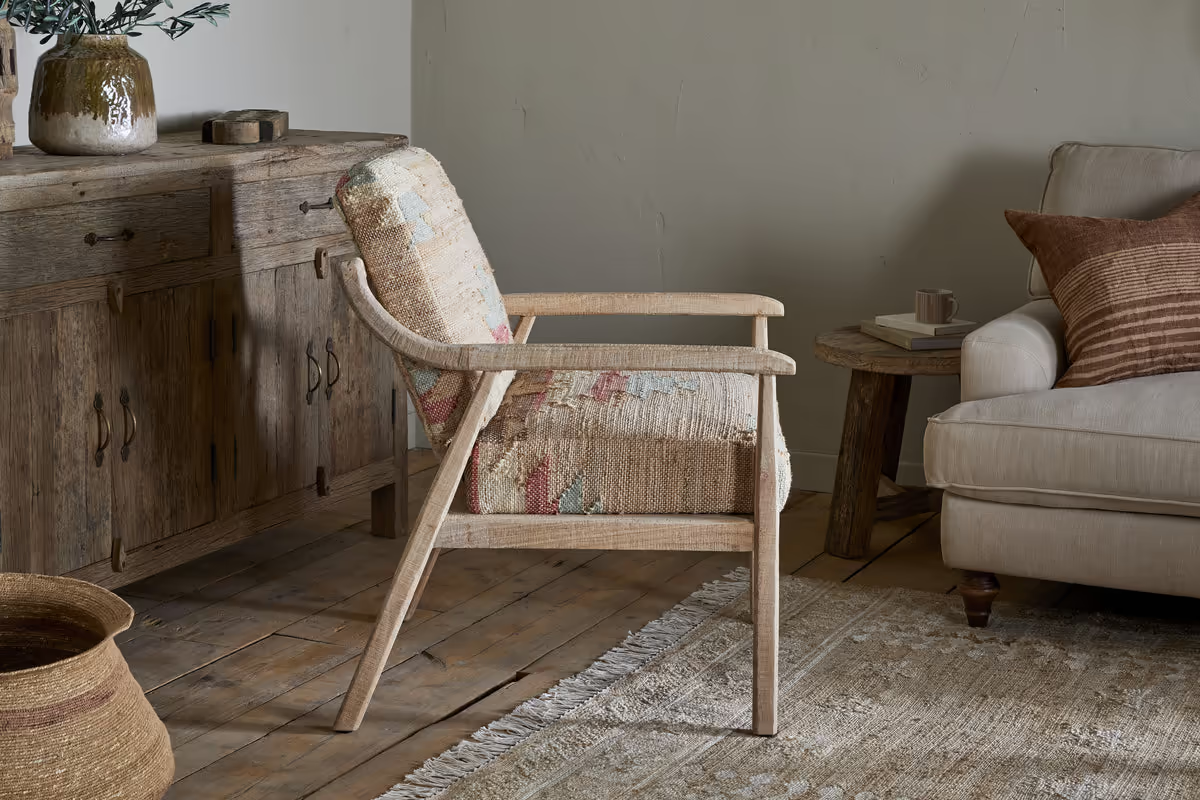 Nkuku - Kavya Kilim Occasional Armchair - Natural