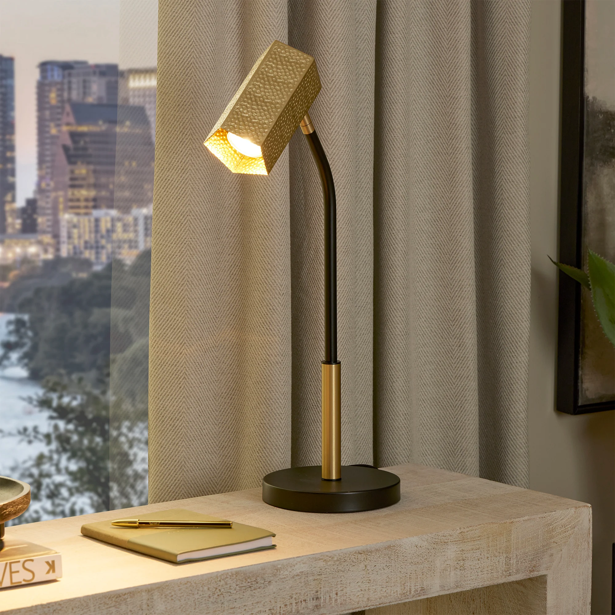 Northern Light - Cairo Table Lamp - Brushed Brass Matt Black Finish