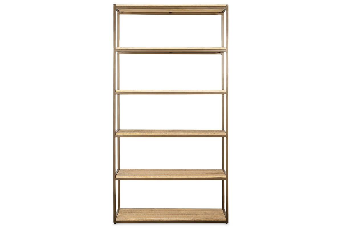 Nkuku - Marjori Mango Wood And Iron Standing Shelves - Wide