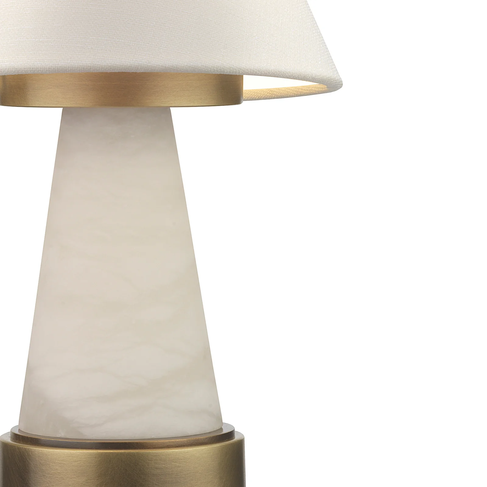 Northern Light - Sarina Rechargeable Table Lamp - Old English Brass Light Finish - 6" Rolled Edge Empire Snowdrift Shade