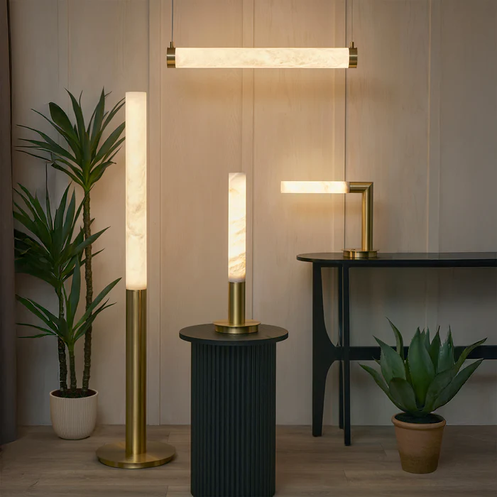 Northern Light - Geo Desk Light - Brushed Brass Finish