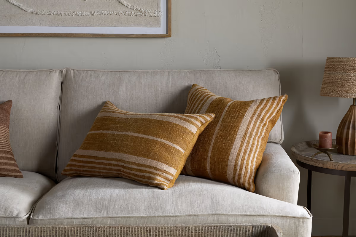 Nkuku - Eesha Jute Cushion Cover - Ochre - 60 x 40cm