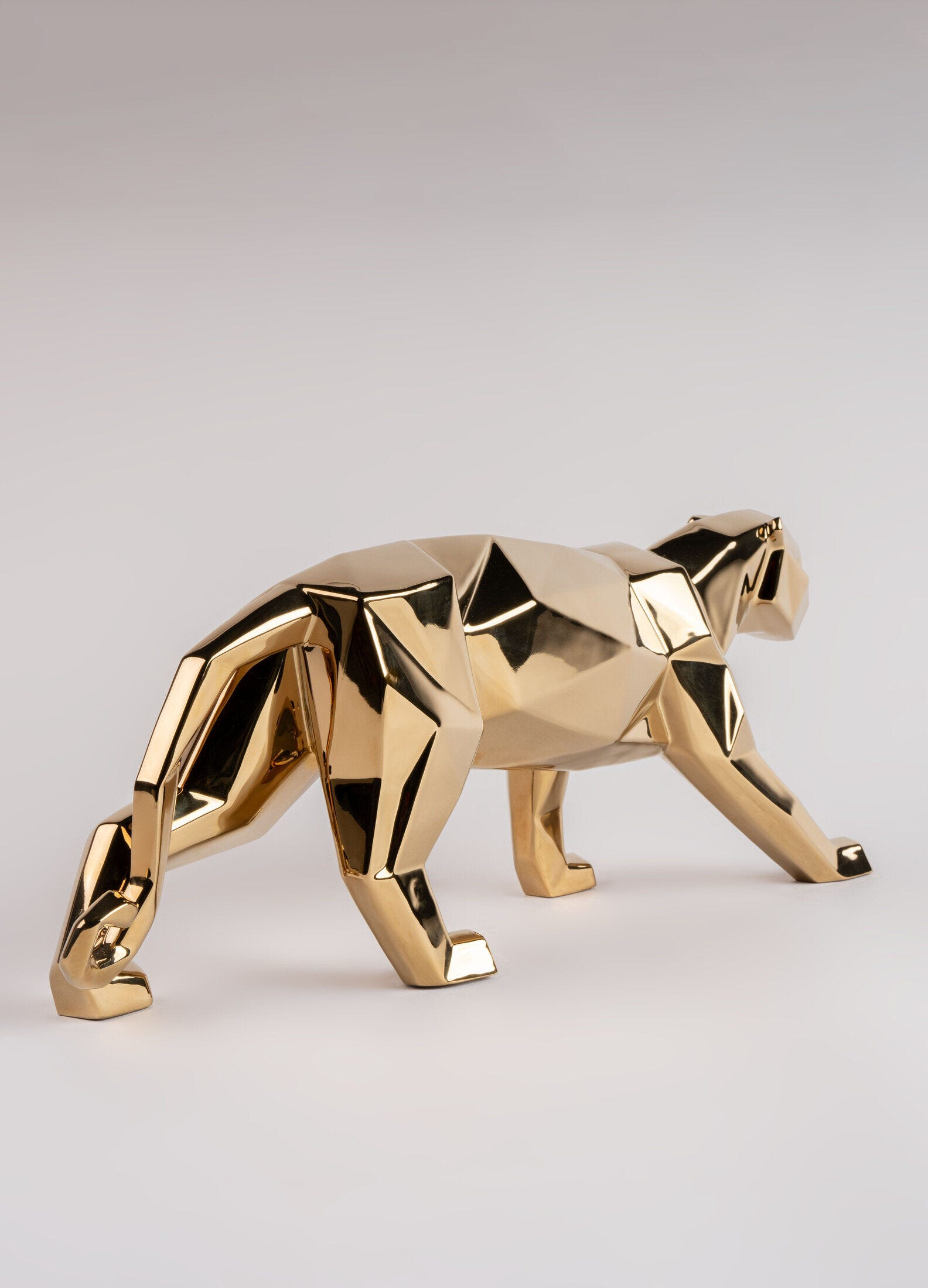 Lladró - Panther Sculpture - Golden