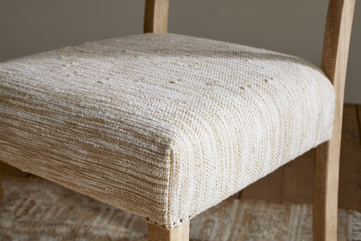 Nkuku - Zoha Cotton & Jute Upholstered Dining Chair - Natural