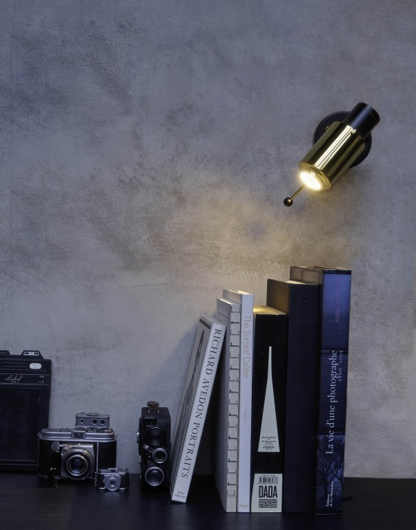 Dcw-Editions - Biny Spot Bedside Wall Lamp - Black-Gold- Stick - Without Switch