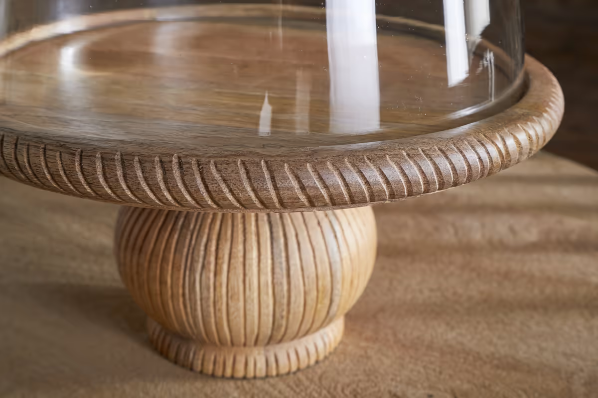 Nkuku - Vivan Glass Cake Stand & Dome - Natural