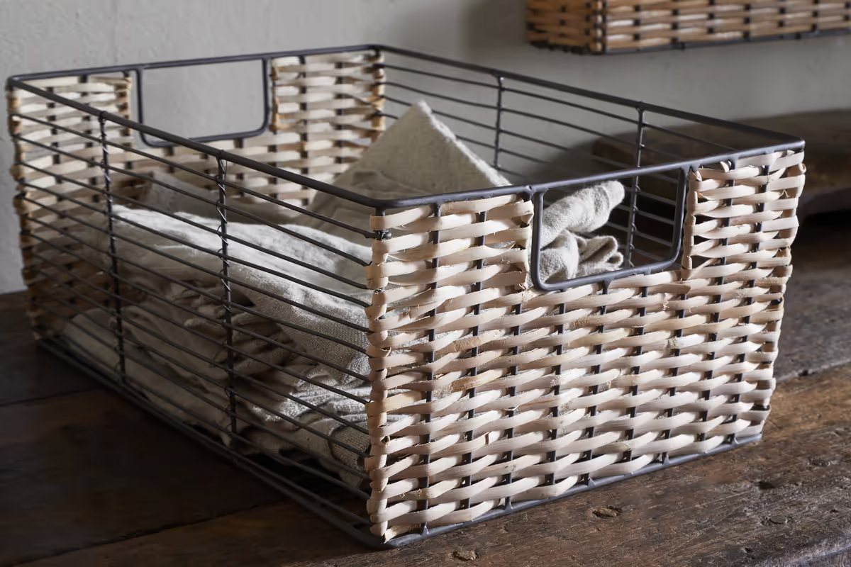 Nkuku - Montali Iron & Rattan Storage Baskets - Natural