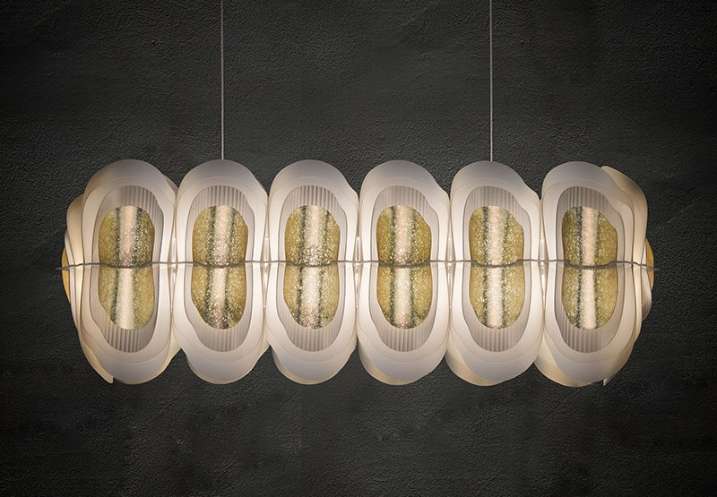 Slamp - Fiordlys Suspension Lamp - Linear - Gold