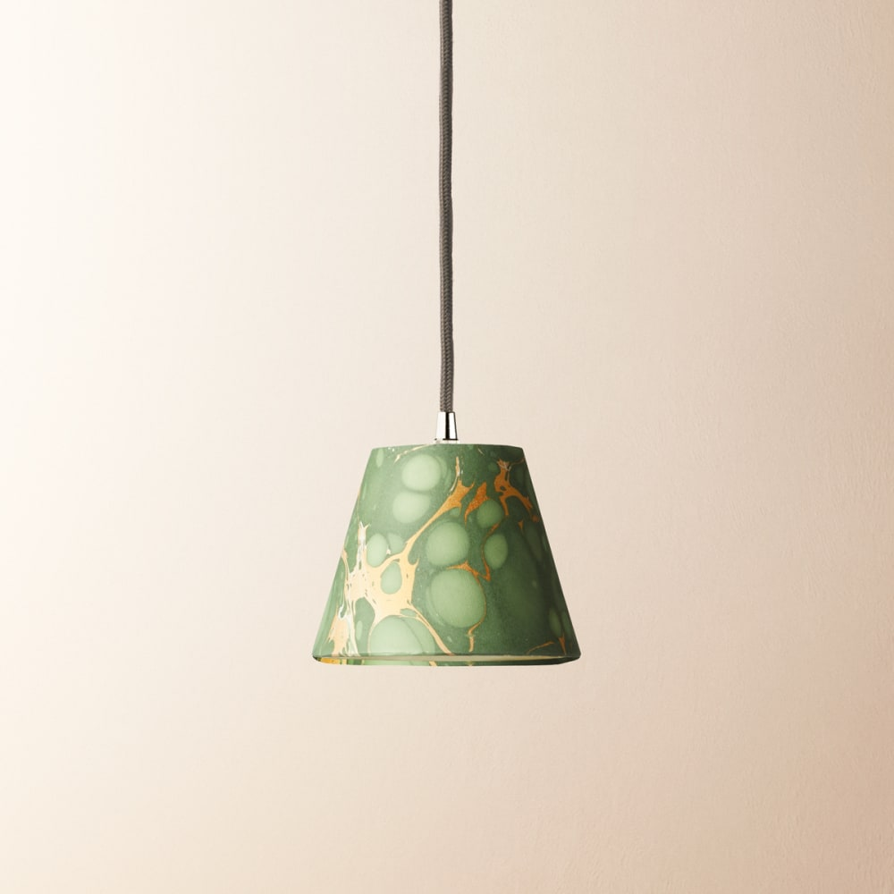 Pooky - 18cm Pendant Light Shade - Foglia Hand Made Marble Paper