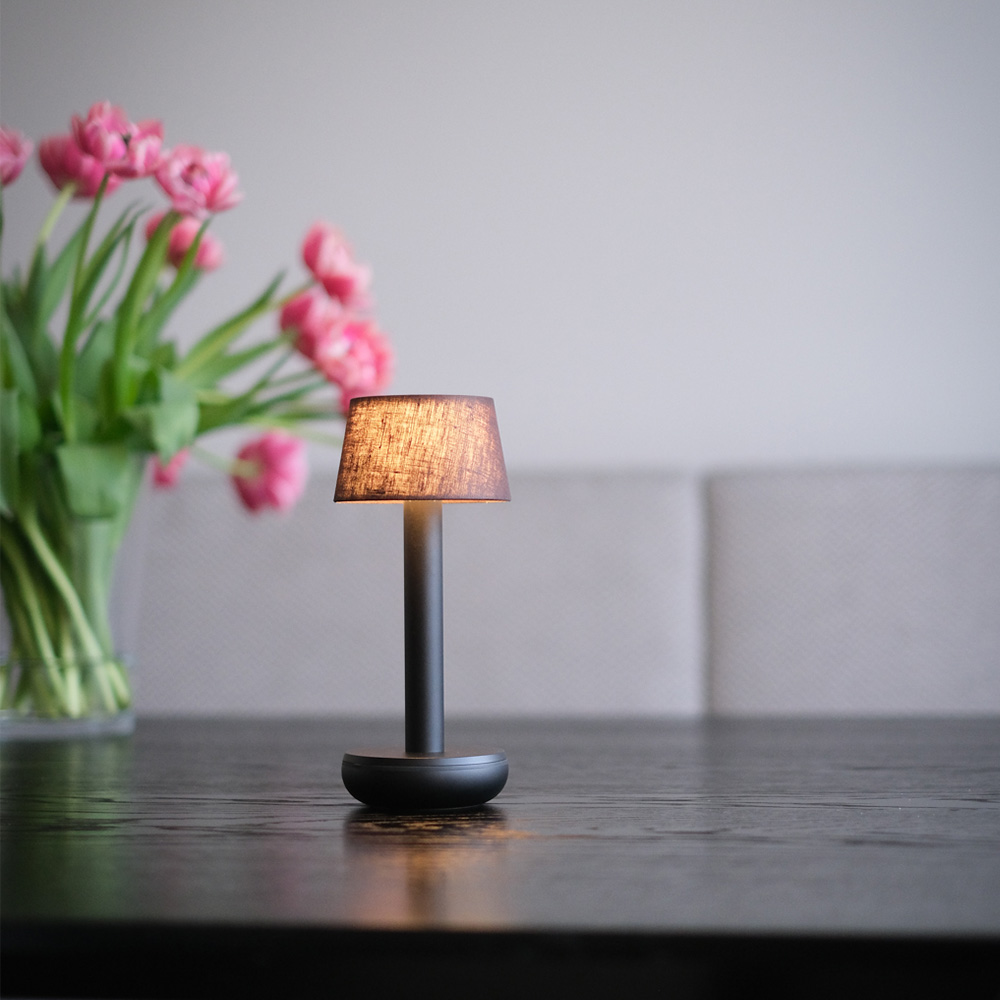 Humble Lights - Two Table Light Black/Brown Linen