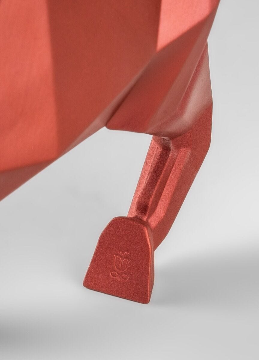 Lladró - Bull Sculpture - Metallic Red