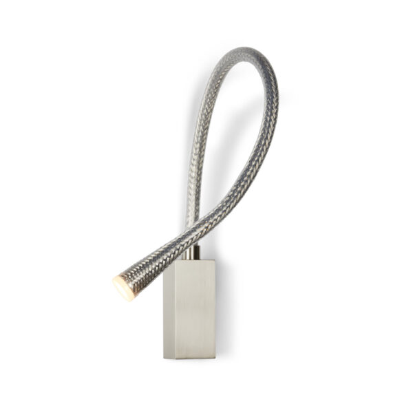 Contardi Lighting Flexiled wall Lamp - l.600 - Satin Nickel - Braided Steel Mesh - Without Switch