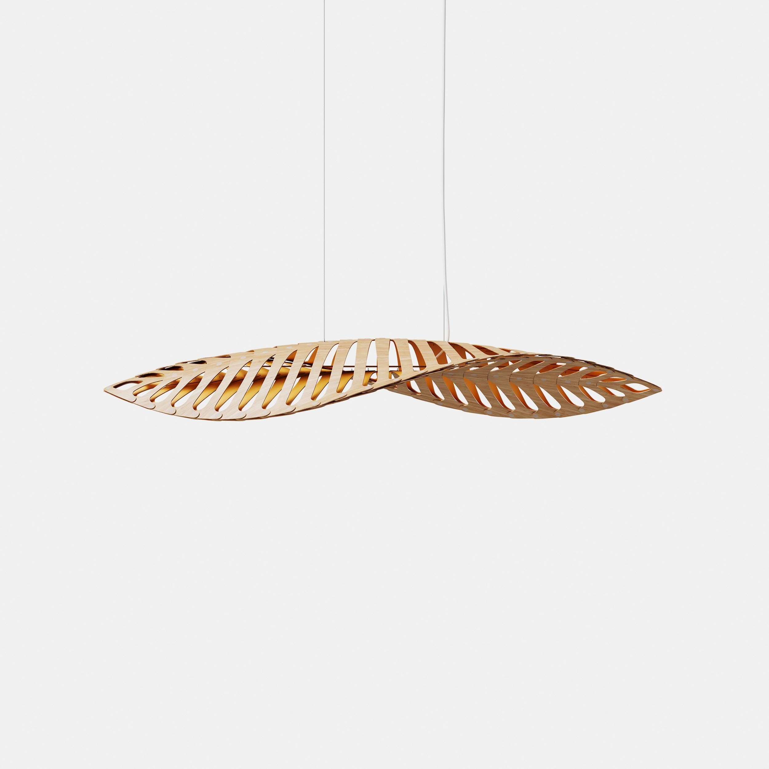 David Trubridge Navicula Pendant Light - Medium -  Orange (Inside)
