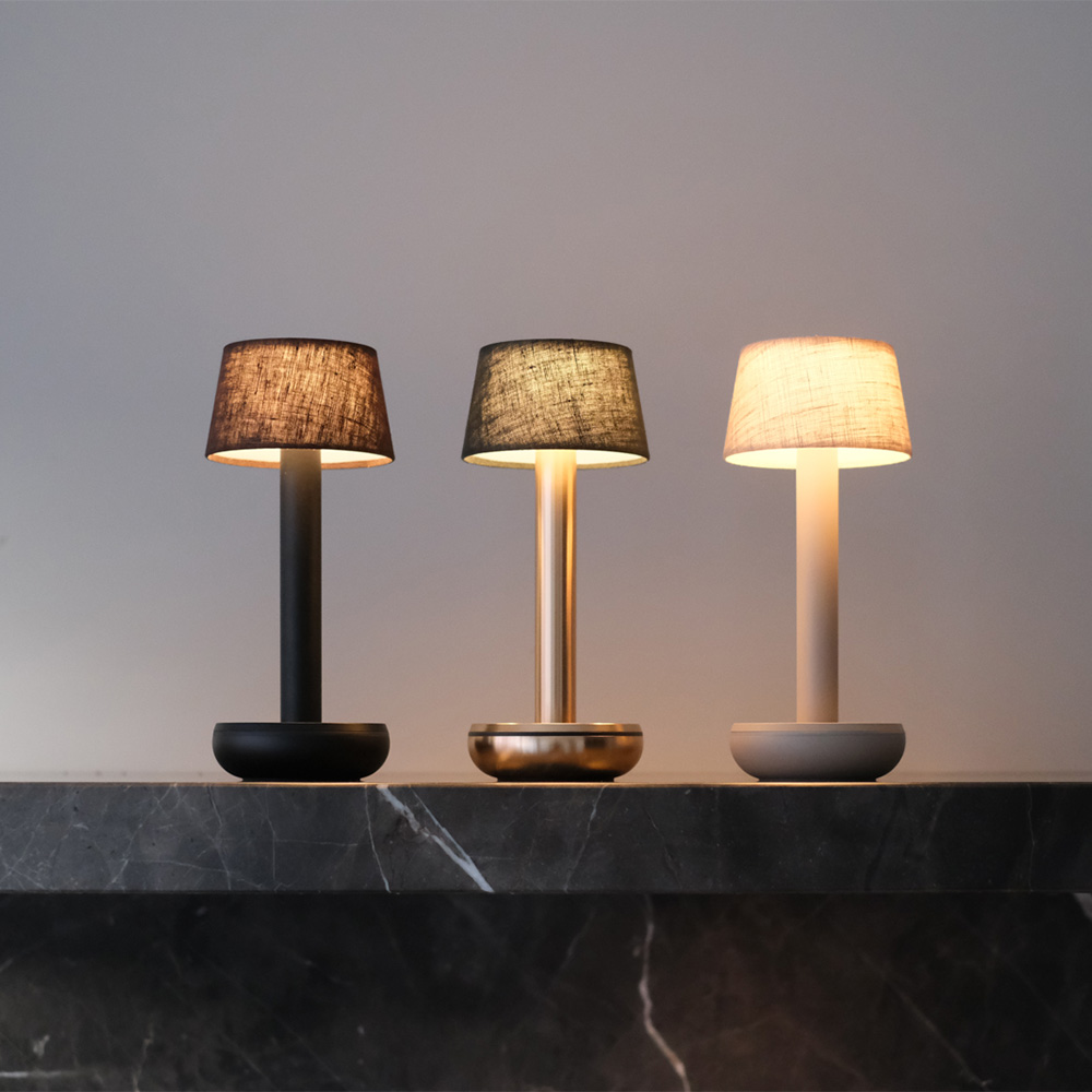 Humble Lights - Two Table Light Gold/Emerald Linen