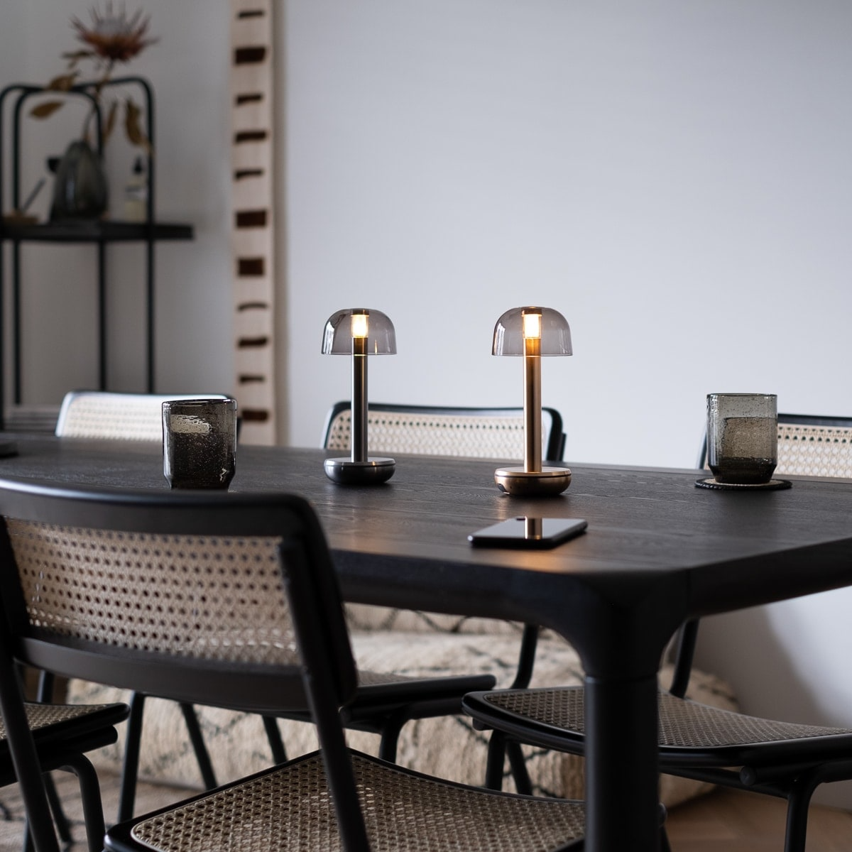 Humble Lights - Two Table Light Gold Glass Smoked