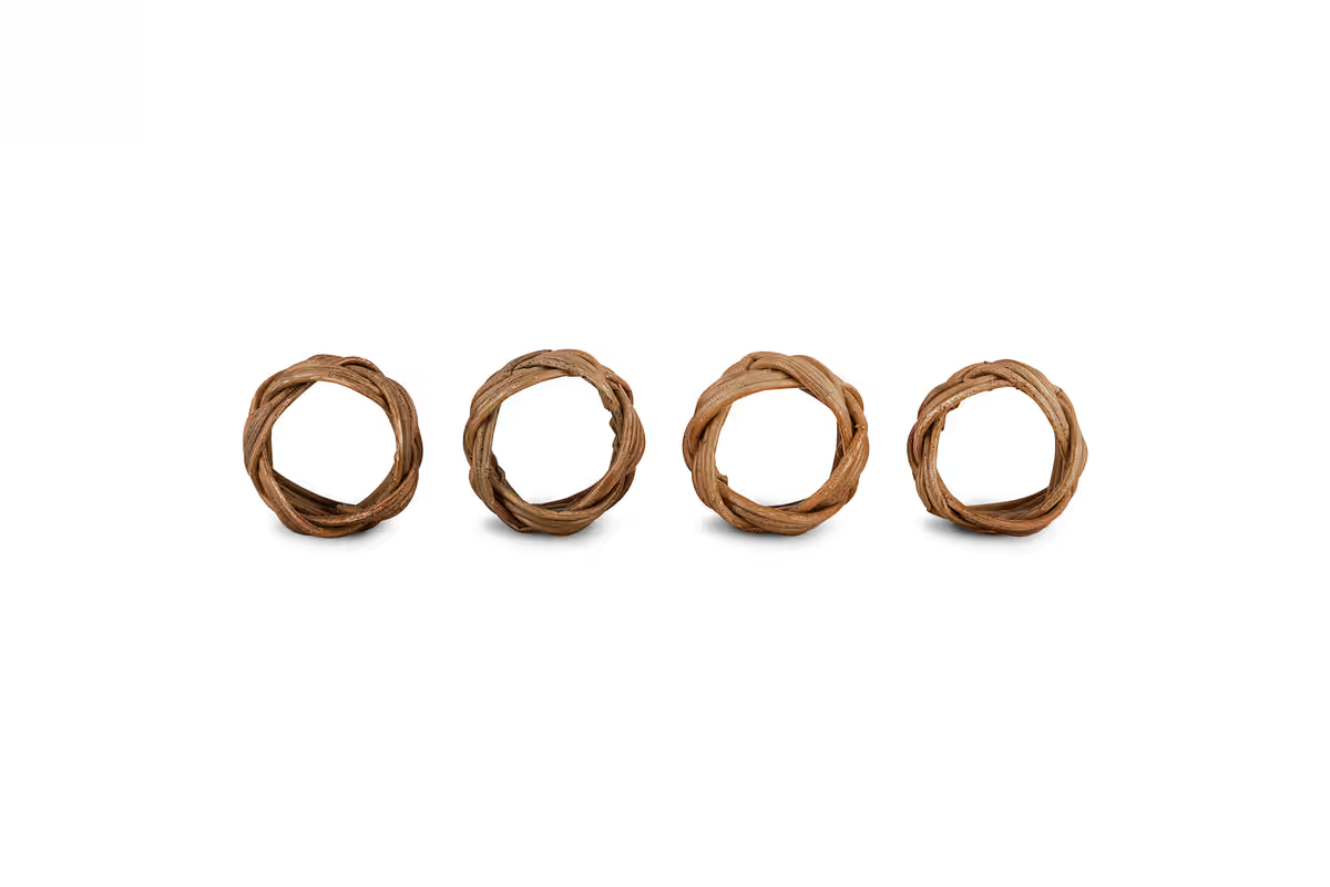 Nkuku - Bersama Rattan Napkin Rings - Natural - Set of 4