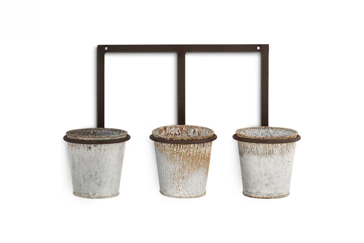 Nkuku - Tukana Triple Wall Hung Planter - Zinc