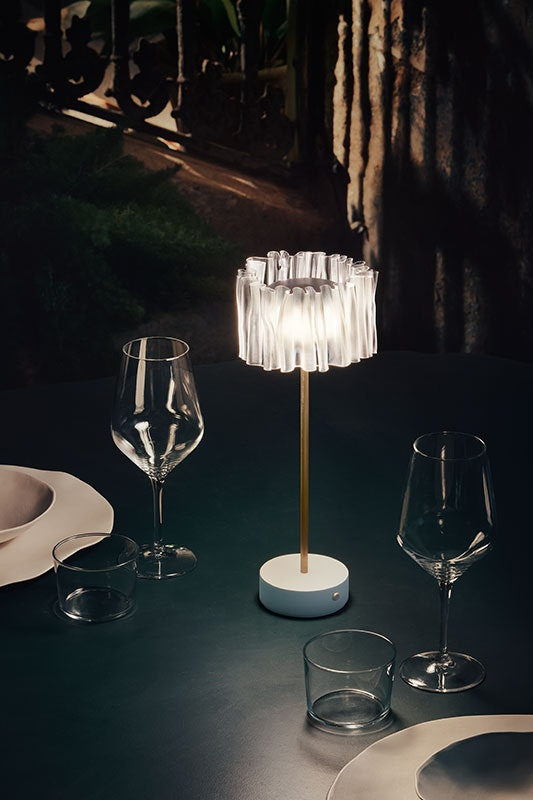 Slamp - Accordéon Battery Table Lamp - Prisma/White