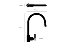Buster & Punch - UK Kitchen Tap Linear - Pull-Out Mixer - Welder's Black