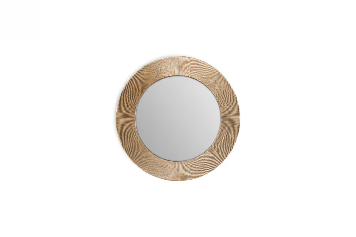 Nkuku - Putali Etched Mirror - Antique Brass