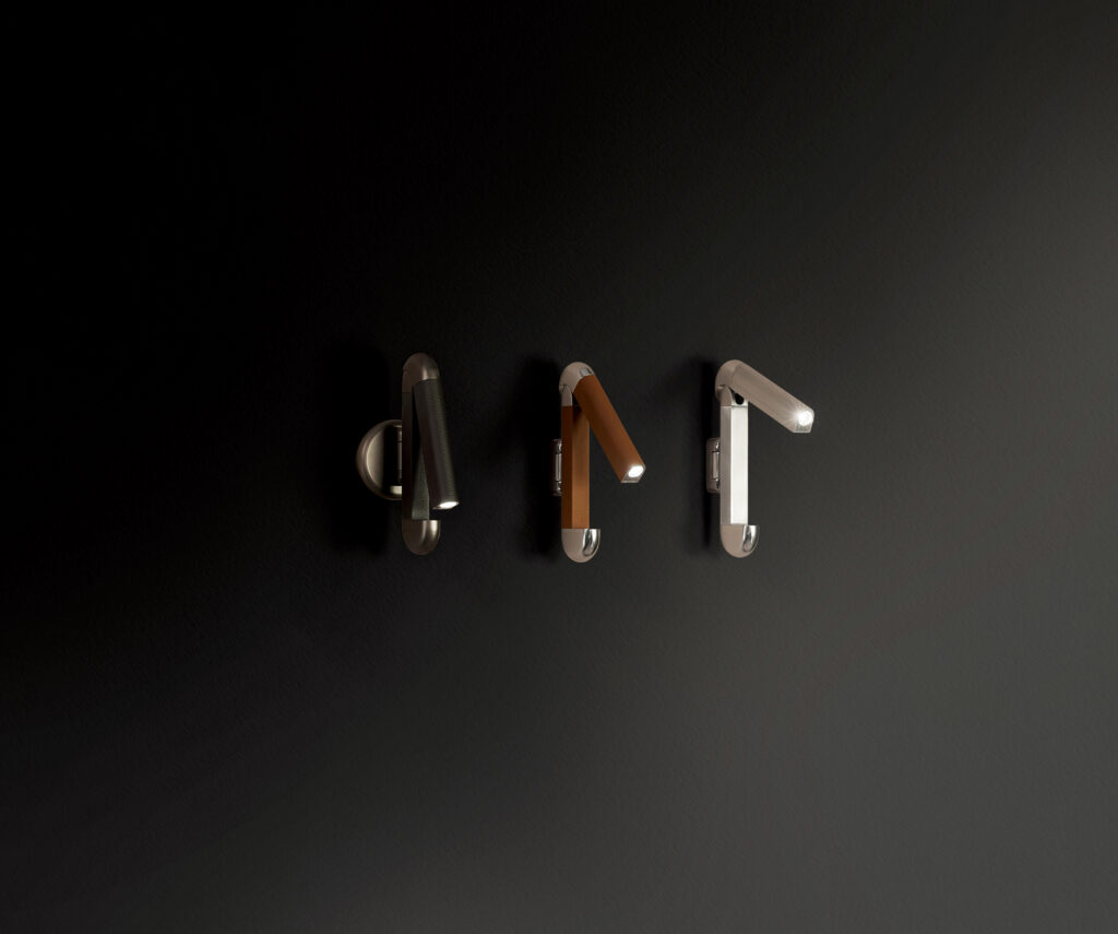 Contardi Picchio Wall Light - Brushed Bronze Frame With Coffee Leather - Driver On Board
