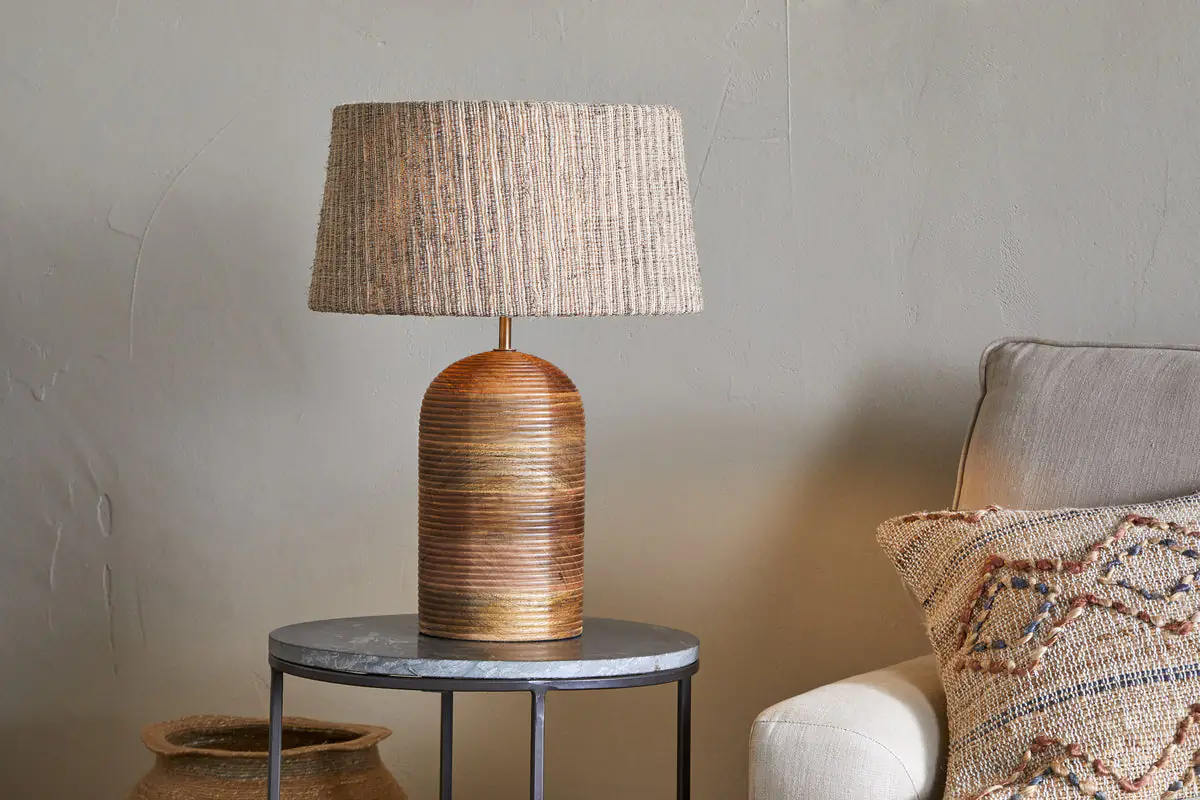 Nkuku - Agua Grooved Table Lamp - Natural