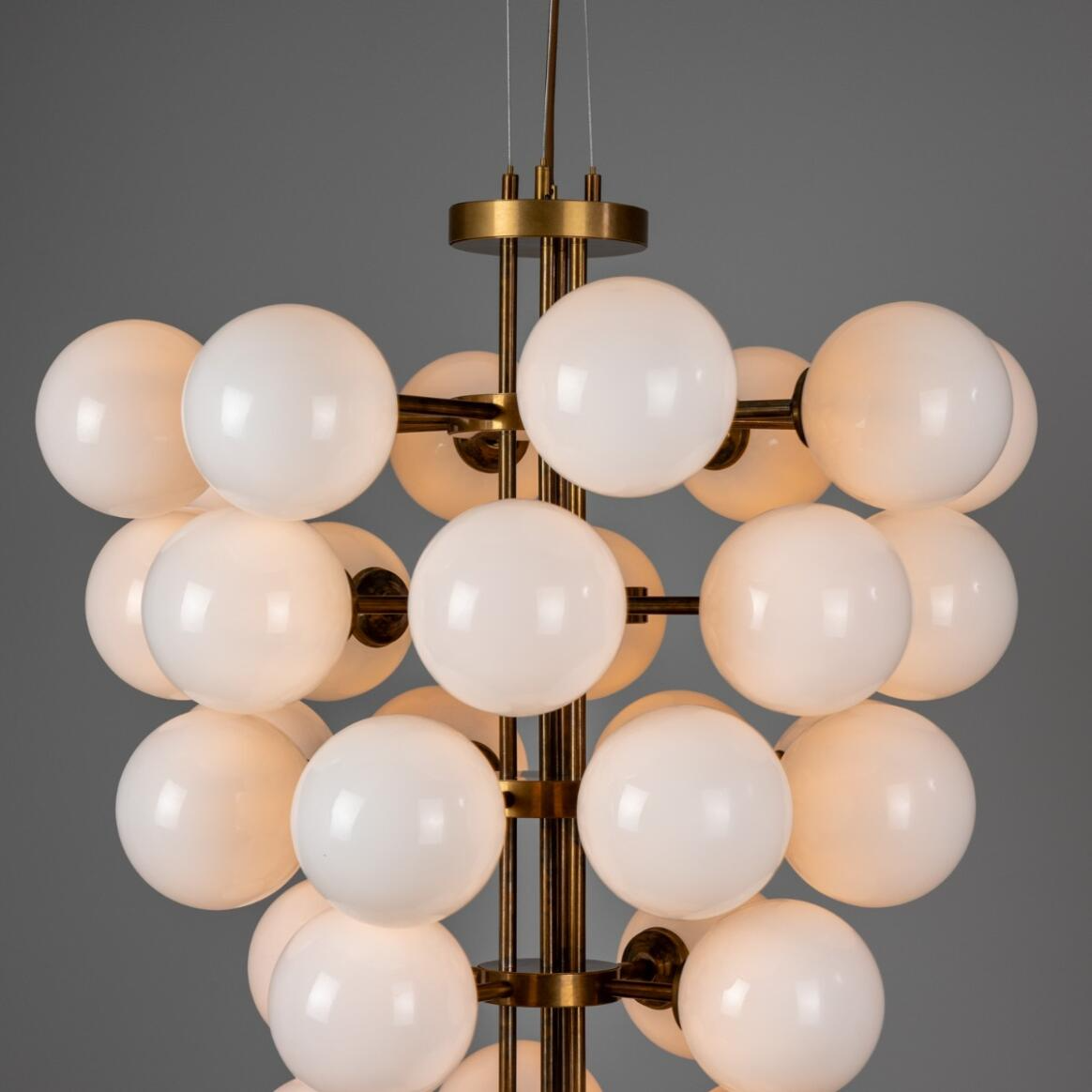 Mullan Merlot Grape Glass Cluster Chandelier 102cm IP20 - Antique Brass Finish