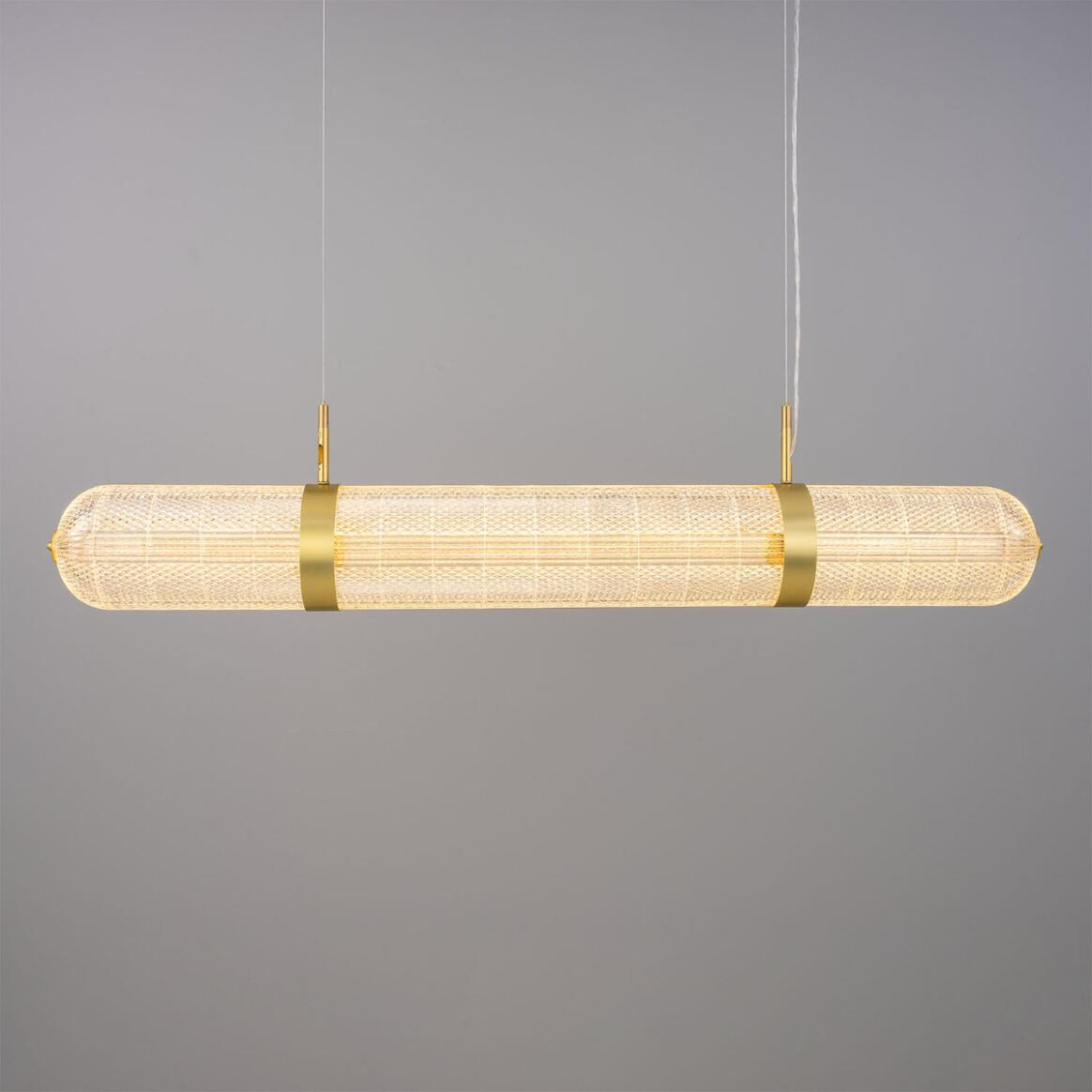 Mullan Ashford Neo-Victorian Linear Pendant Light 138cm IP20 - Satin Brass Finish