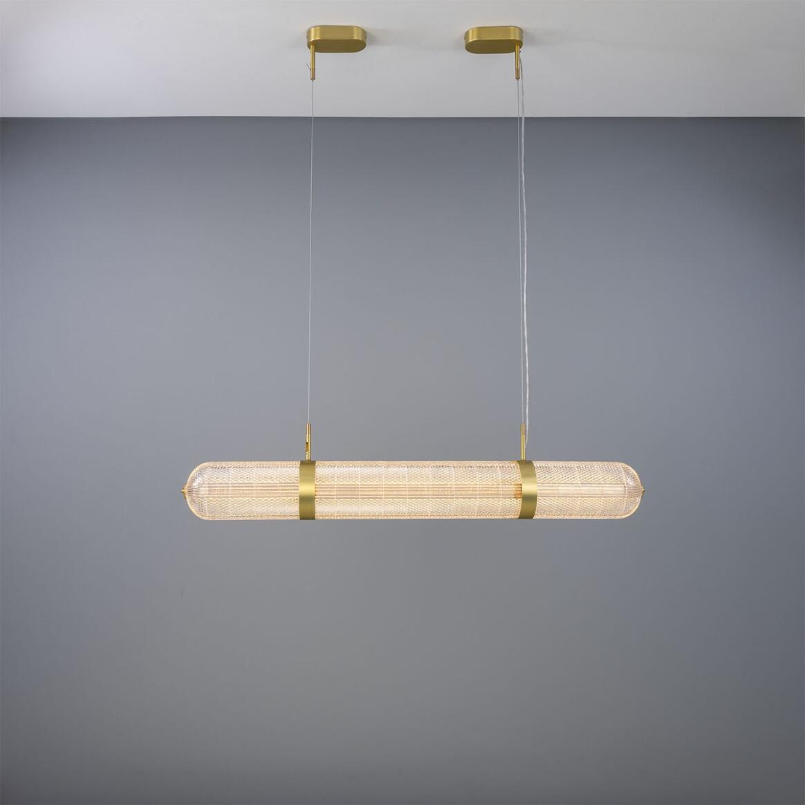 Mullan Ashford Neo-Victorian Linear Pendant Light 138cm IP20 - Satin Brass Finish
