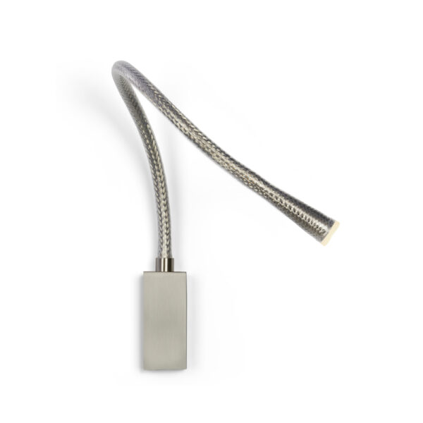 Contardi Lighting Flexiled wall Lamp - l.600 - Satin Nickel - Braided Steel Mesh - Without Switch