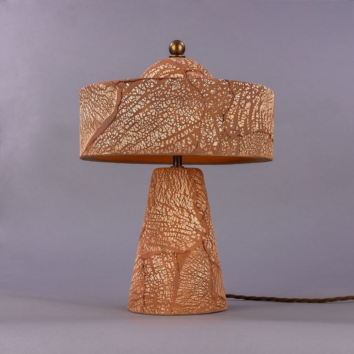 Mullan Seville Ceramic Mid-Century Modern Table Lamp Red Iron - Antique Brass Finish