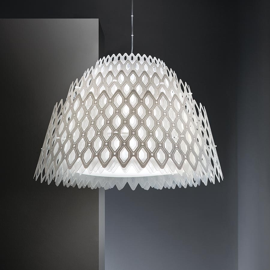 Slamp - Half Charlotte Suspension Lamp - White