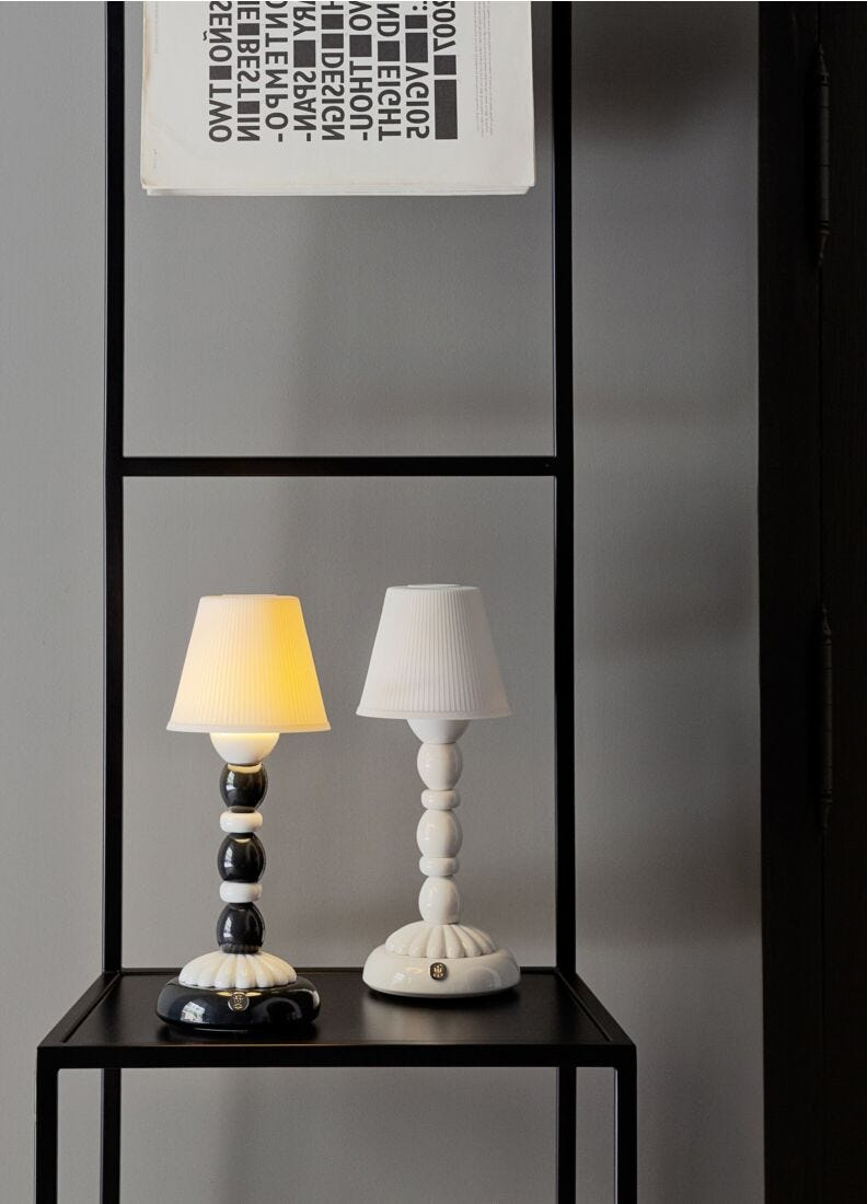 Lladró - Palm Firefly Table Lamp - Black and White