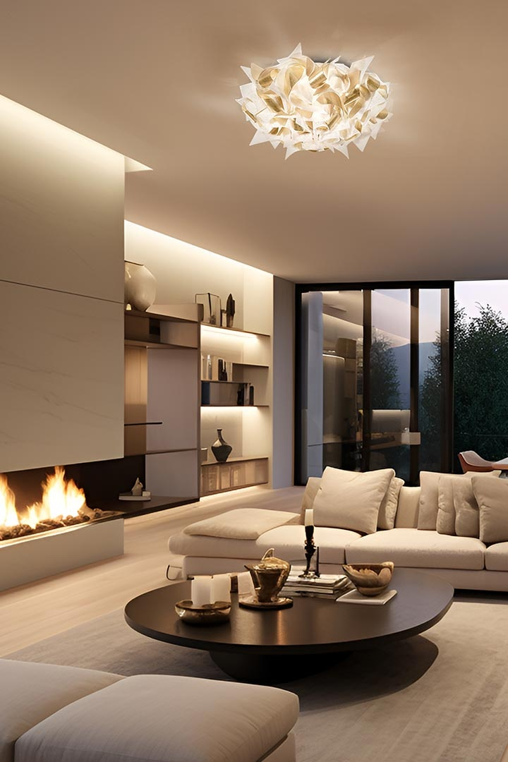 Slamp - Veli Aurea Ceiling Lamp - Large - White/Gold
