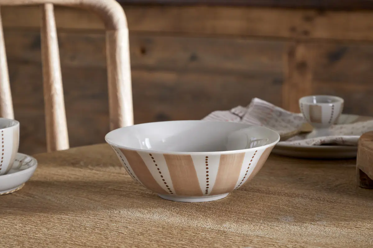 Nkuku - Patthar Cereal Bowl - Cream & Clay