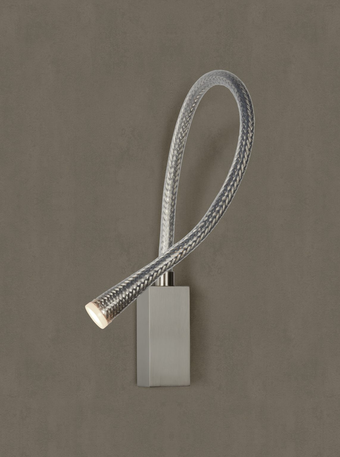 Contardi Lighting Flexiled wall Lamp - l.900 - Satin Nickel - Braided Steel Mesh - Without Switch