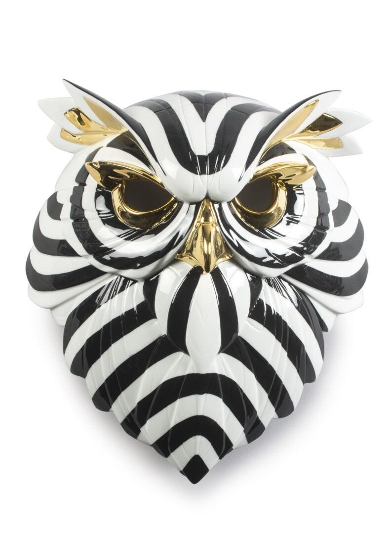 Lladró - Owl Mask - Black and Gold
