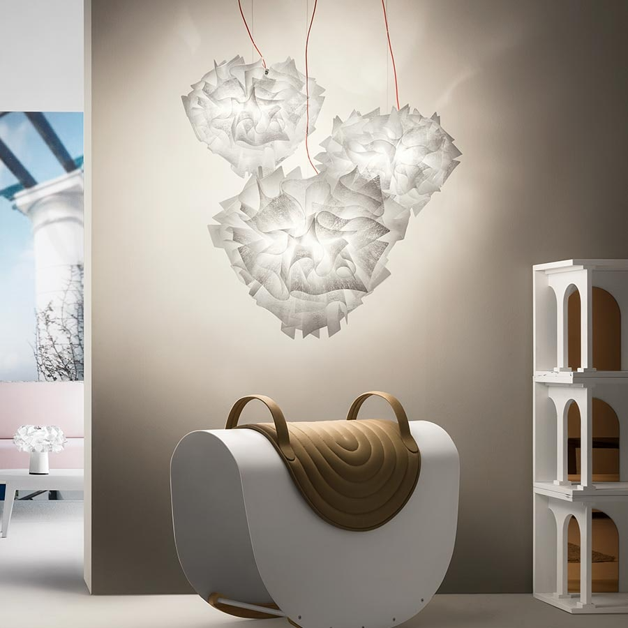 Slamp - Veli Couture Suspension Lamp - Small - Red Wire