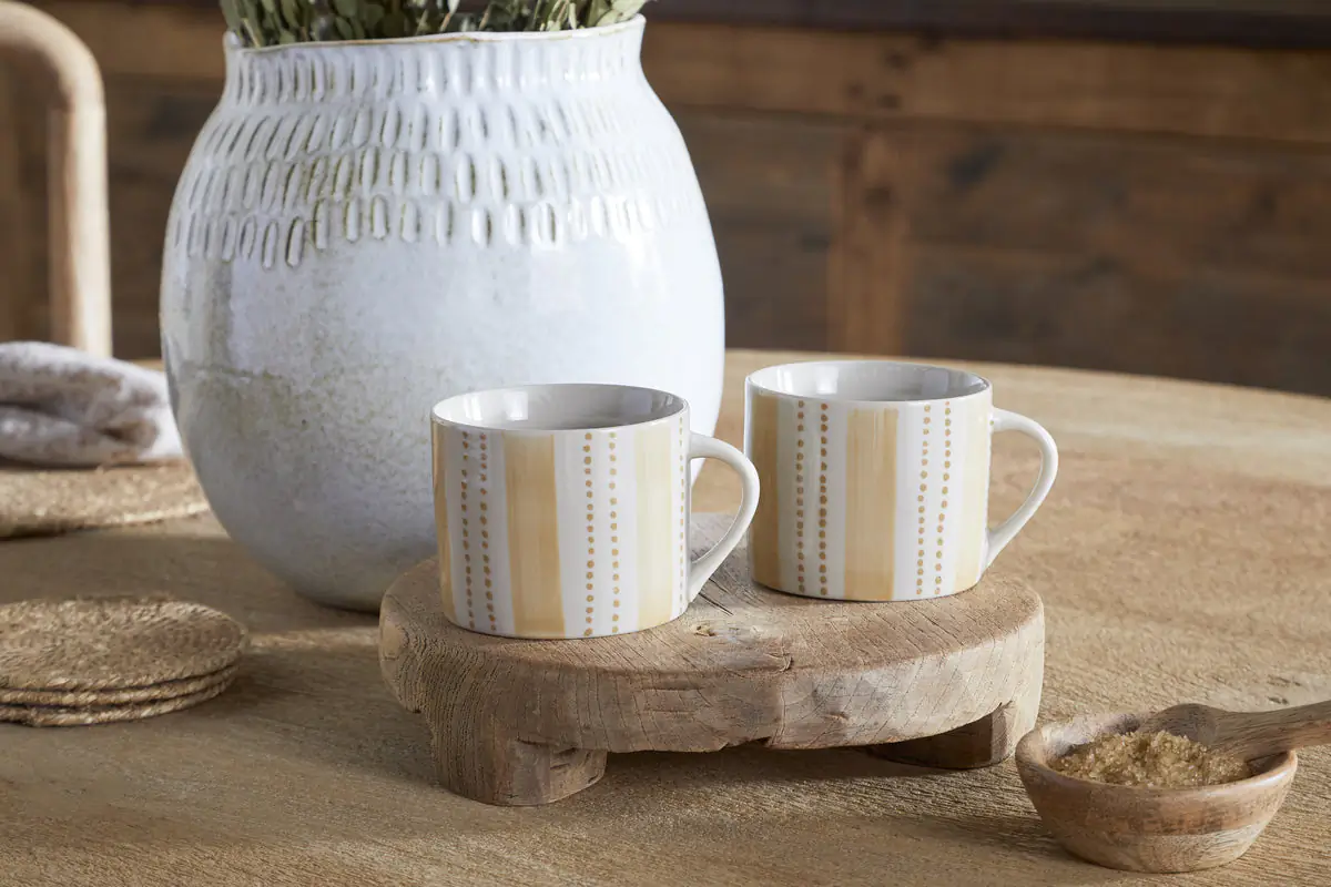 Nkuku - Patthar Mug - Cream & Sand - Small (Set of 2)