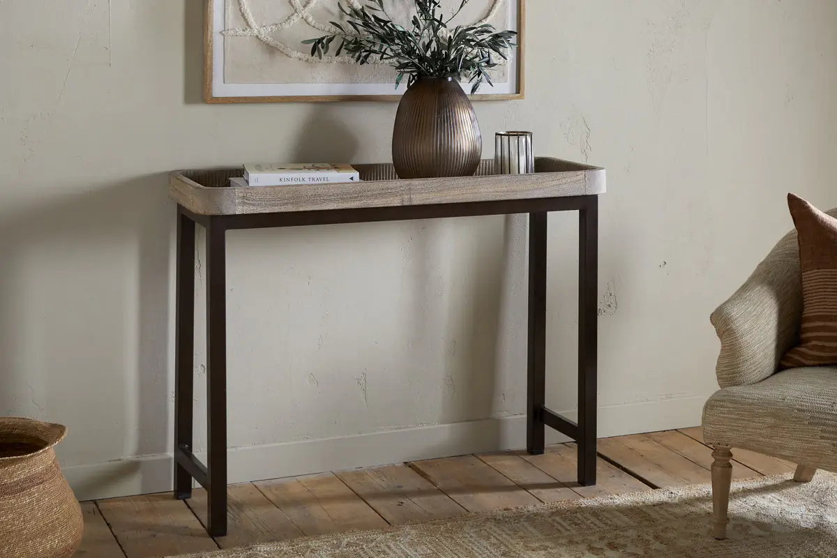 Nkuku - Nisha Reclaimed Wood & Iron Console Table - Natural