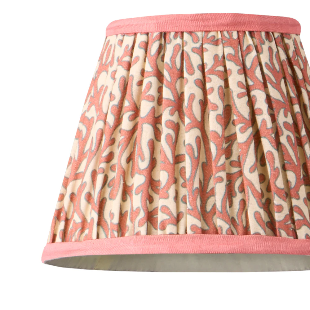 Pooky - Pendant Light Shade - 18cm - Red Aqua Tuffley Gathered Cotton