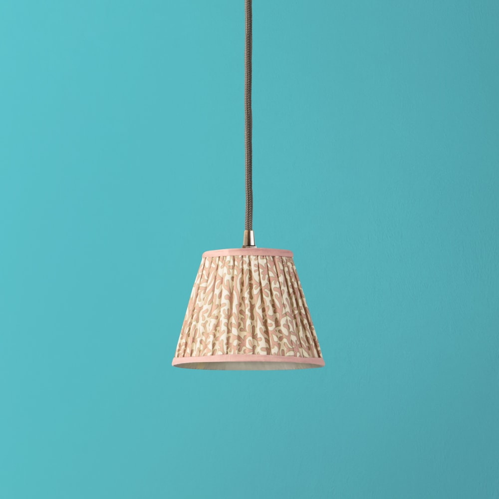 Pooky - Pendant Light Shade - 18cm - Blush Tuffley Gathered Cotton