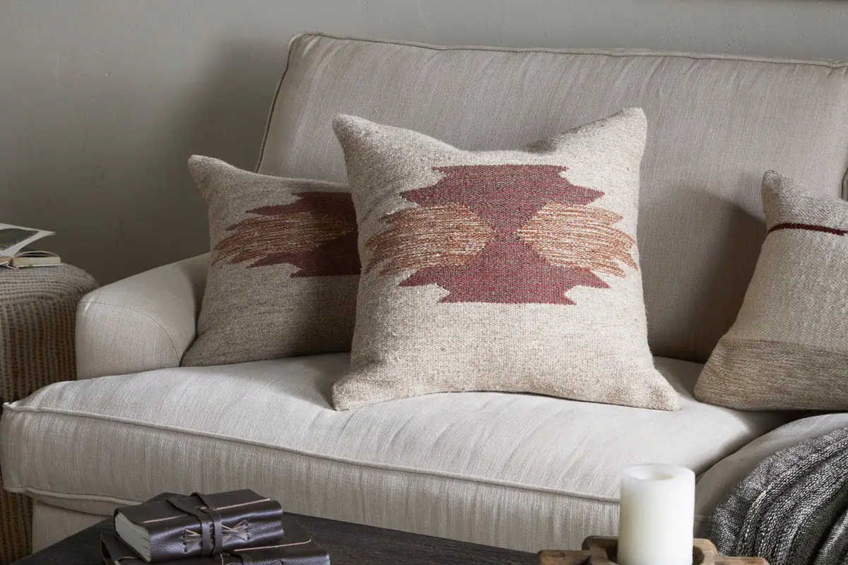 Nkuku - Kabir Wool Cushion Cover - Rust - 60 x 40cm