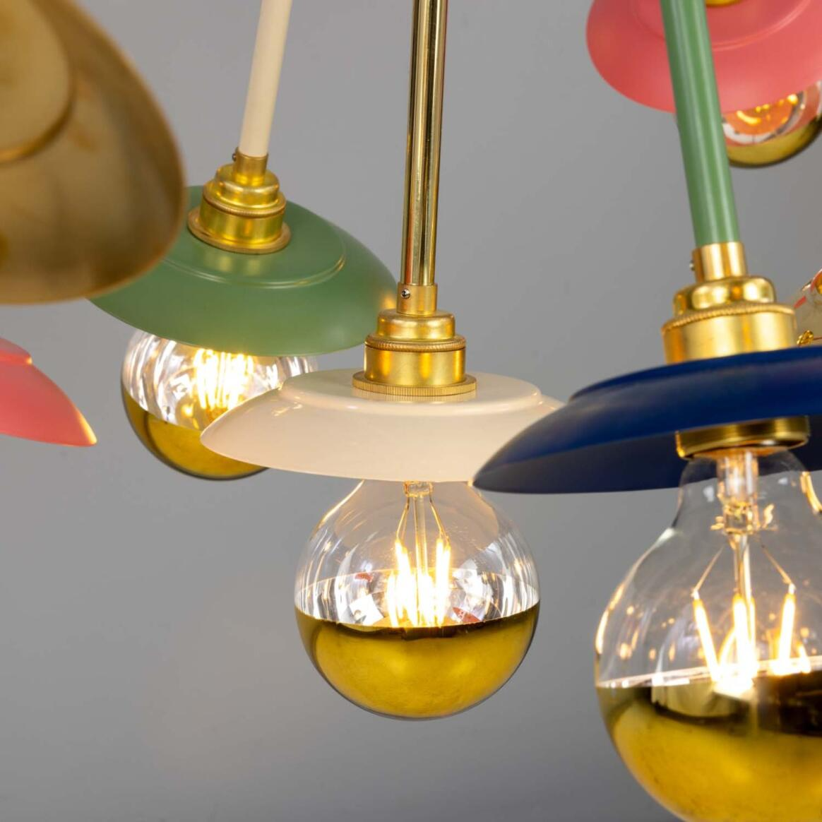 Mullan Tokyo Multi-Coloured 29-Arm Brass Sputnik Chandelier 120cm IP20 - Satin Brass Finish