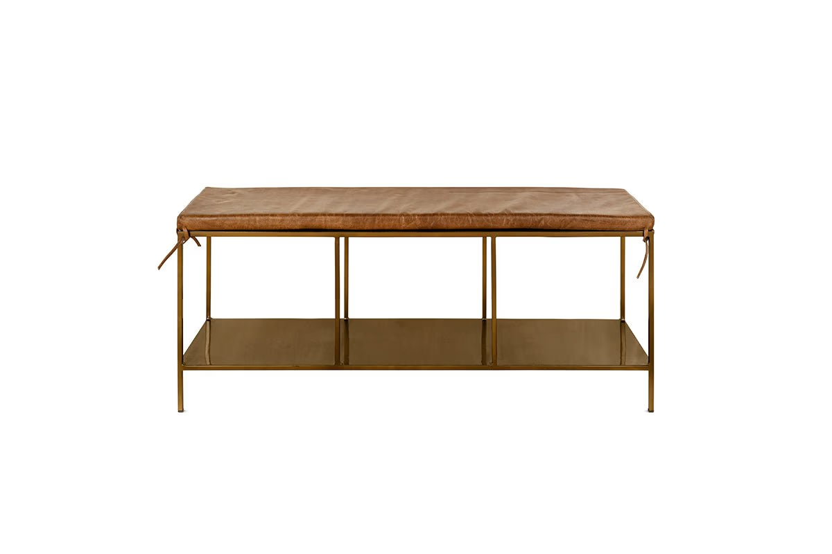 Nkuku - Mahi Iron & Leather Bench