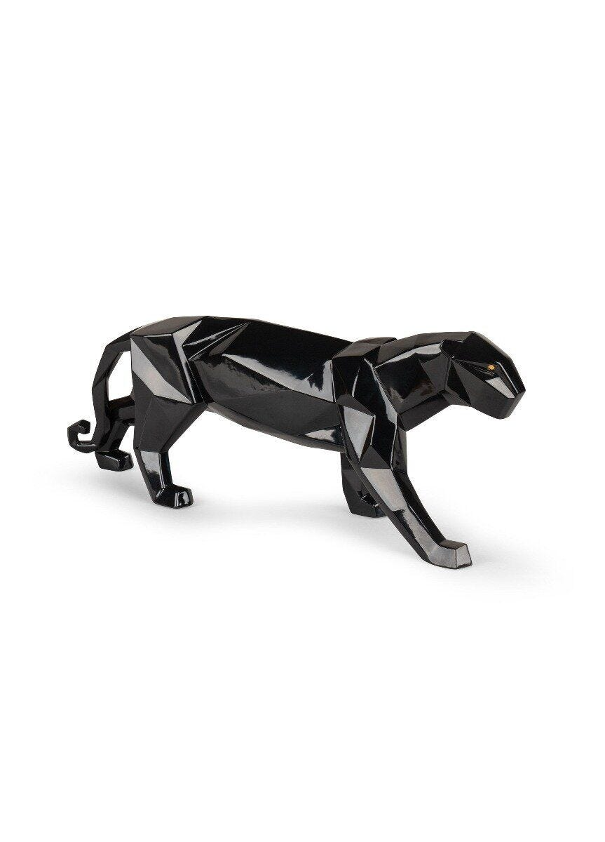 Lladró - Panther Sculpture - Glazed Black